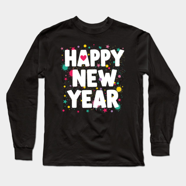 Happy New Year Celebration Long Sleeve T-Shirt by enrynz