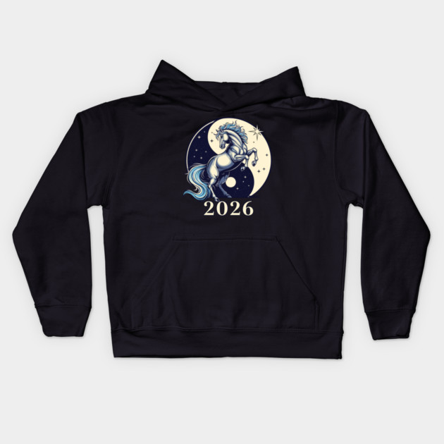 2026 Lunar Horse Magic Kids Hoodie by enrynz