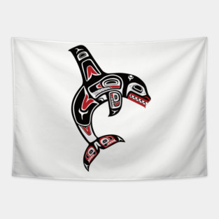 Pacific Northwest Native Orca Tapestry