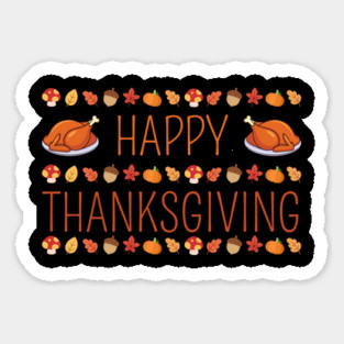Happy Thanksgiving Fall Feast Sticker