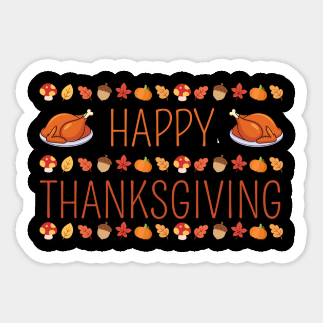 Happy Thanksgiving Fall Feast Magnet by Creatifly Graphic Tees