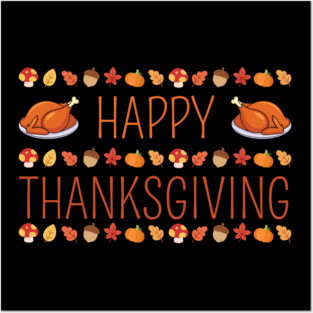 Happy Thanksgiving Fall Feast Posters and Art