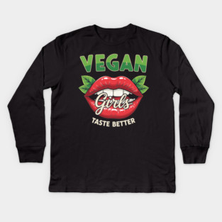 Vegan Girls Taste Better Kids Long Sleeve T-Shirt