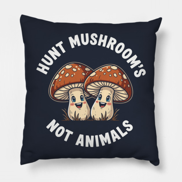 Funny Mushroom Hunting Pillow by enrynz