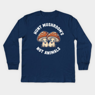 Funny Mushroom Hunting Kids Long Sleeve T-Shirt