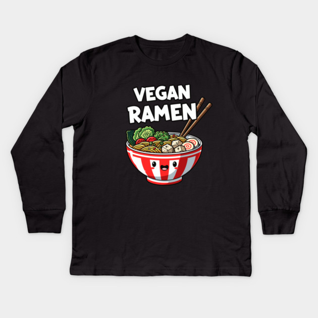 Vegan Ramen Lovers Kids Long Sleeve T-Shirt by enrynz
