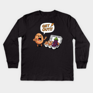 Eggplant Intruder Kids Long Sleeve T-Shirt