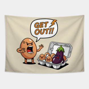 Eggplant Intruder Tapestry