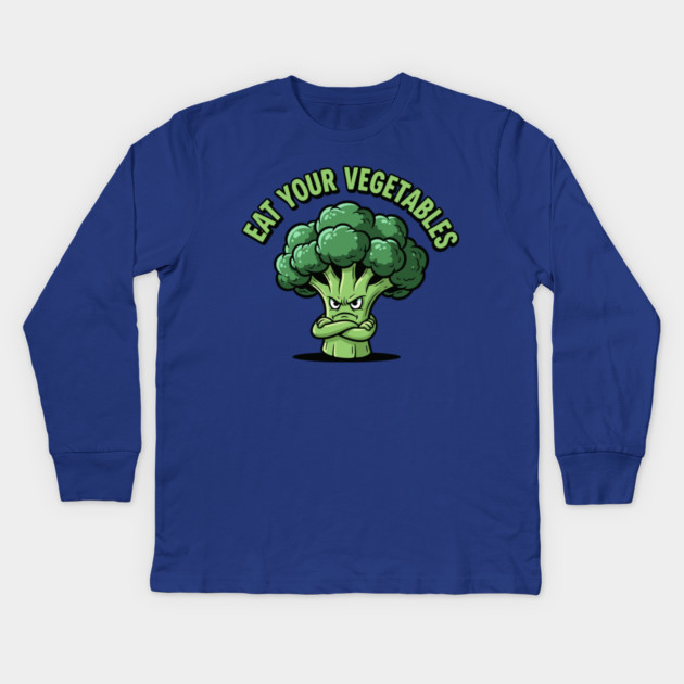 Eat Your Veggies Kids Long Sleeve T-Shirt by enrynz