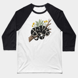 California Kingsnake with Desert Blooms Baseball T-Shirt