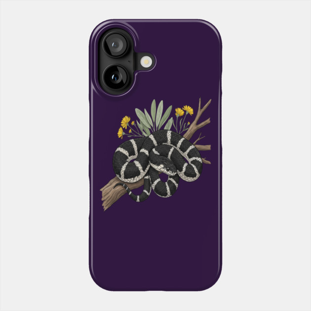 California Kingsnake with Desert Blooms Phone Case by BirdsnStuff