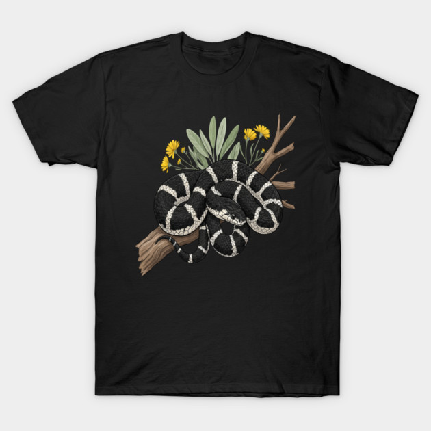 California Kingsnake with Desert Blooms T-Shirt by BirdsnStuff
