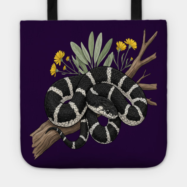 California Kingsnake with Desert Blooms Tote by BirdsnStuff