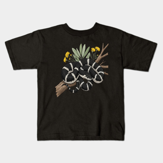 California Kingsnake with Desert Blooms Kids T-Shirt by BirdsnStuff