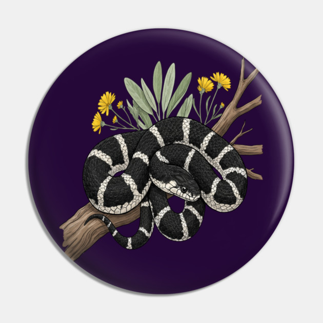 California Kingsnake with Desert Blooms Pin by BirdsnStuff