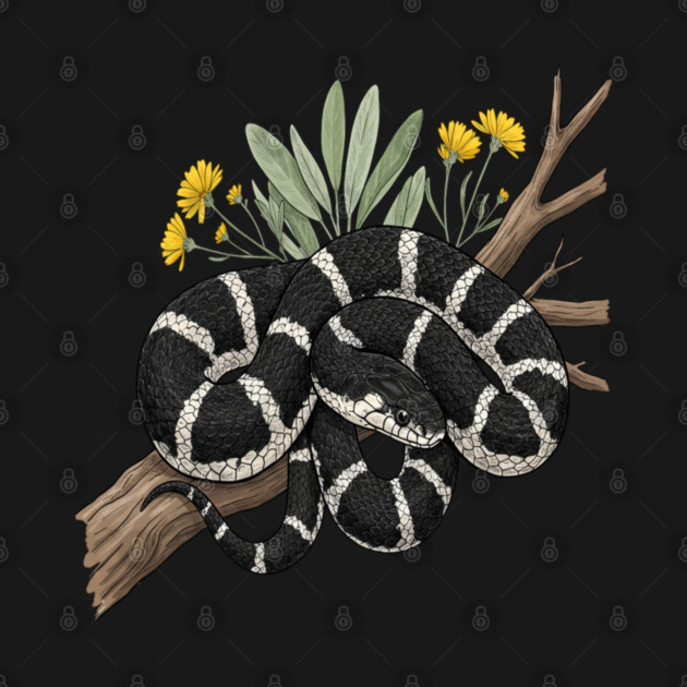 California Kingsnake with Desert Blooms by BirdsnStuff