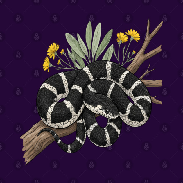 California Kingsnake with Desert Blooms by BirdsnStuff