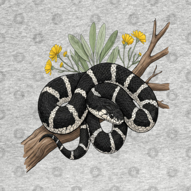 California Kingsnake with Desert Blooms by BirdsnStuff
