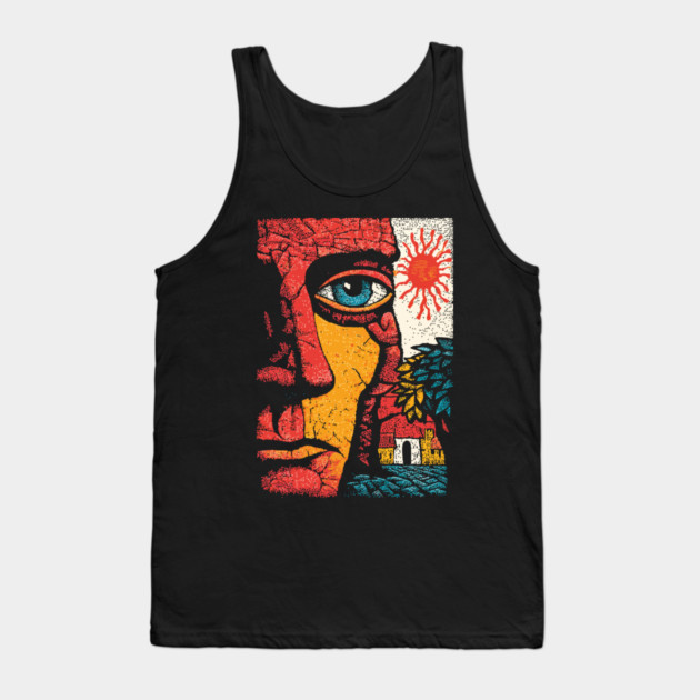 Solar Soul | Folk Art Sun Connection Tank Top by TuncGK