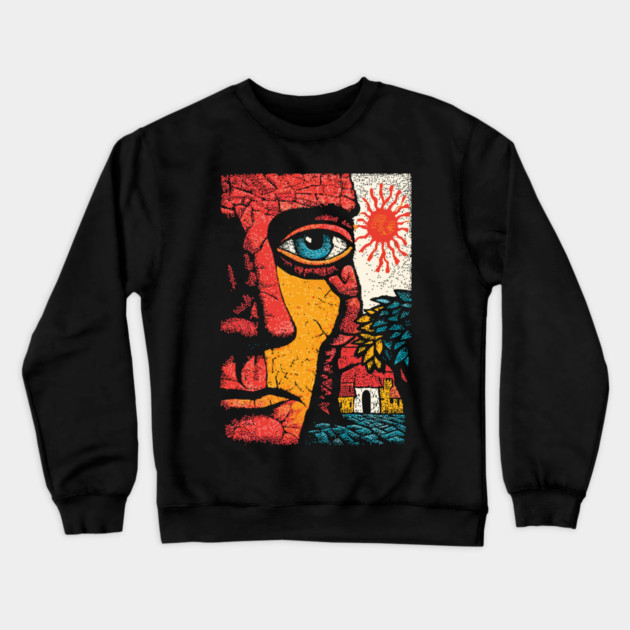 Solar Soul | Folk Art Sun Connection Crewneck Sweatshirt by TuncGK