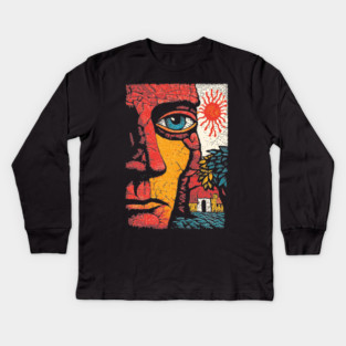 Solar Soul | Folk Art Sun Connection Kids Long Sleeve T-Shirt