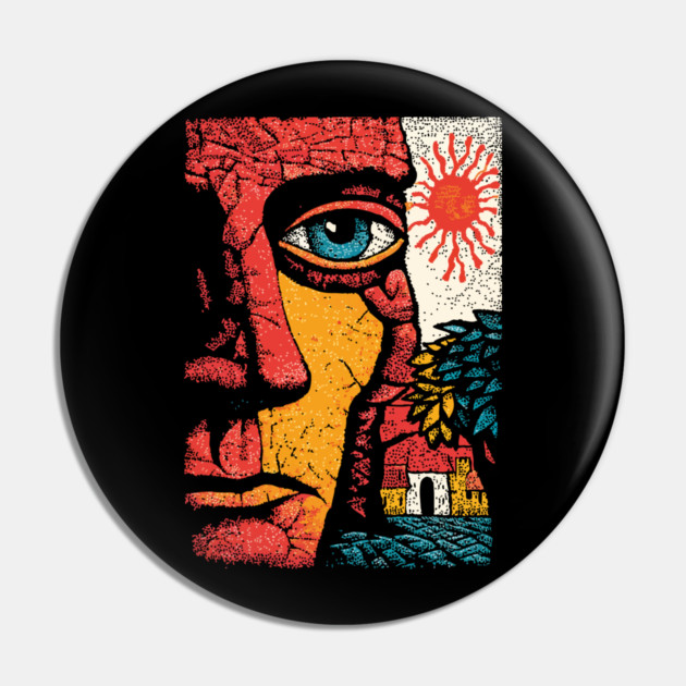 Solar Soul | Folk Art Sun Connection Pin by TuncGK