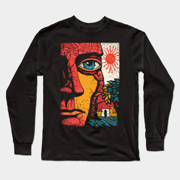 Solar Soul | Folk Art Sun Connection Long Sleeve T-Shirt by TuncGK