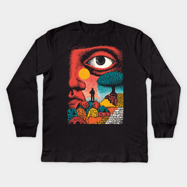 Vision Quest | Psychedelic Third Eye Art Kids Long Sleeve T-Shirt by TuncGK