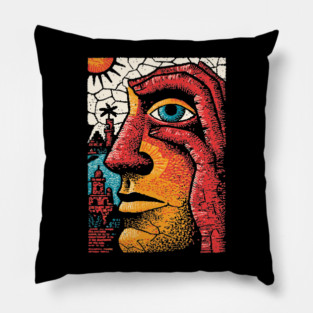 The Inner Citadel | Surreal Art of the Human Mind Pillow