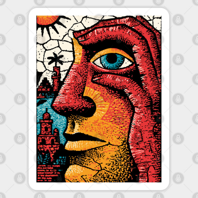 The Inner Citadel | Surreal Art of the Human Mind Sticker by TuncGK