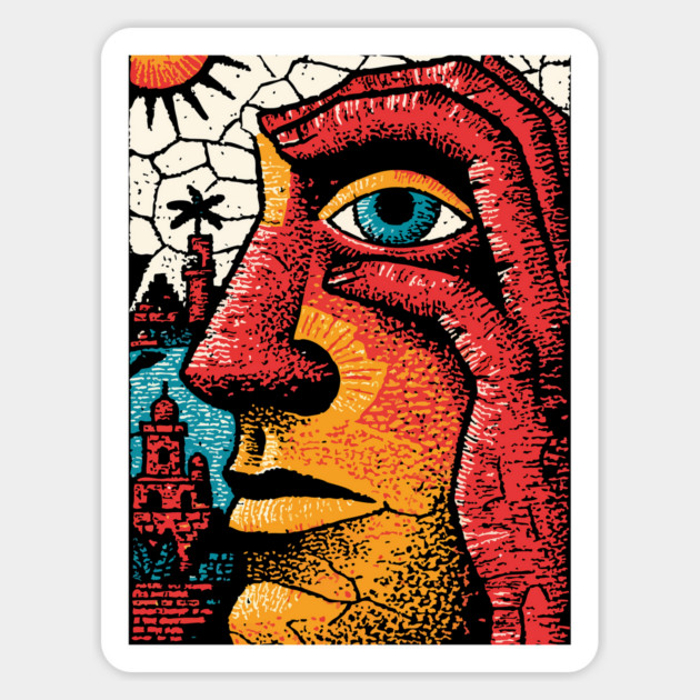 The Inner Citadel | Surreal Art of the Human Mind Magnet by TuncGK