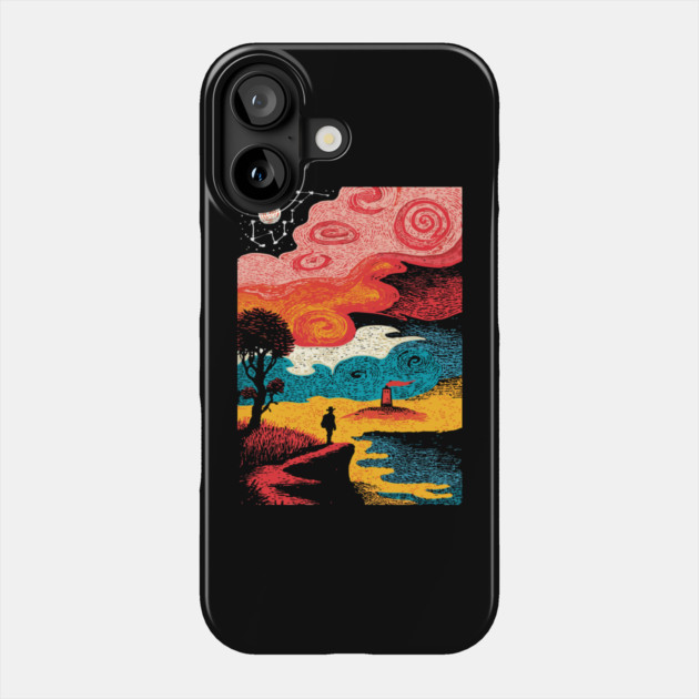 Dreamer's Shore | Surreal Psychedelic Night Sky Phone Case by TuncGK