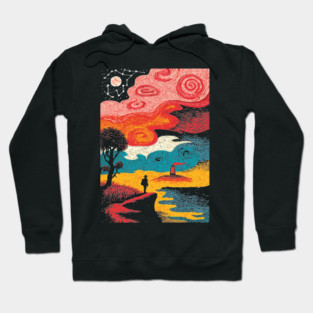 Dreamer's Shore | Surreal Psychedelic Night Sky Hoodie