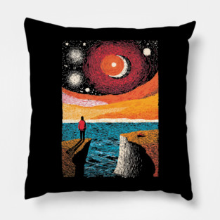 Facing the Sublime | Powerful Ocean Sunset Pillow