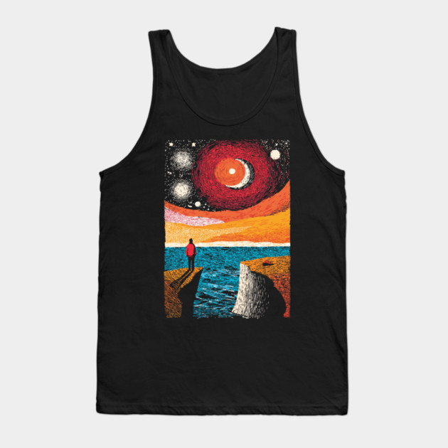 Facing the Sublime | Powerful Ocean Sunset Tank Top by TuncGK