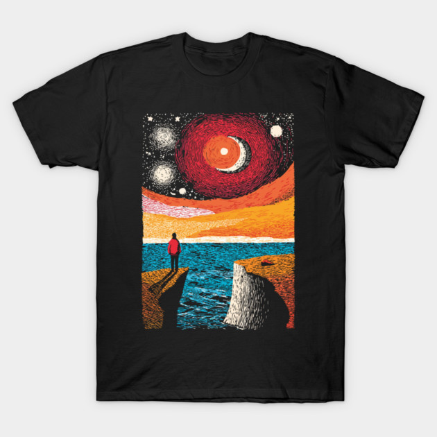 Facing the Sublime | Powerful Ocean Sunset T-Shirt by TuncGK