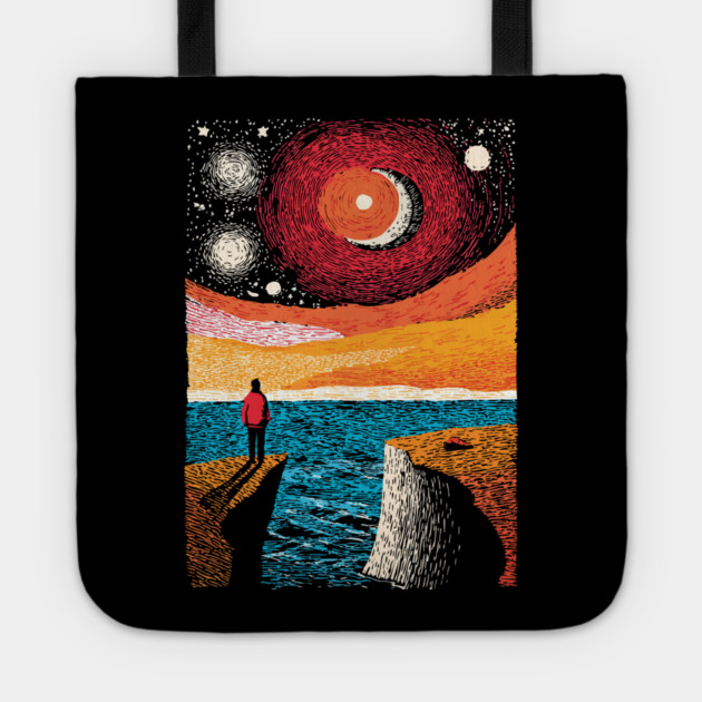 Facing the Sublime | Powerful Ocean Sunset Tote by TuncGK