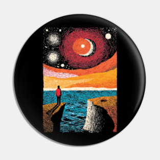 Facing the Sublime | Powerful Ocean Sunset Pin