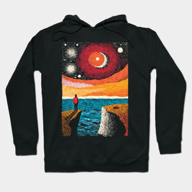 Facing the Sublime | Powerful Ocean Sunset Hoodie by TuncGK