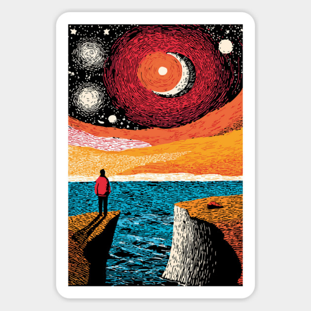 Facing the Sublime | Powerful Ocean Sunset Magnet by TuncGK