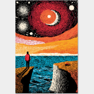Facing the Sublime | Powerful Ocean Sunset Posters and Art