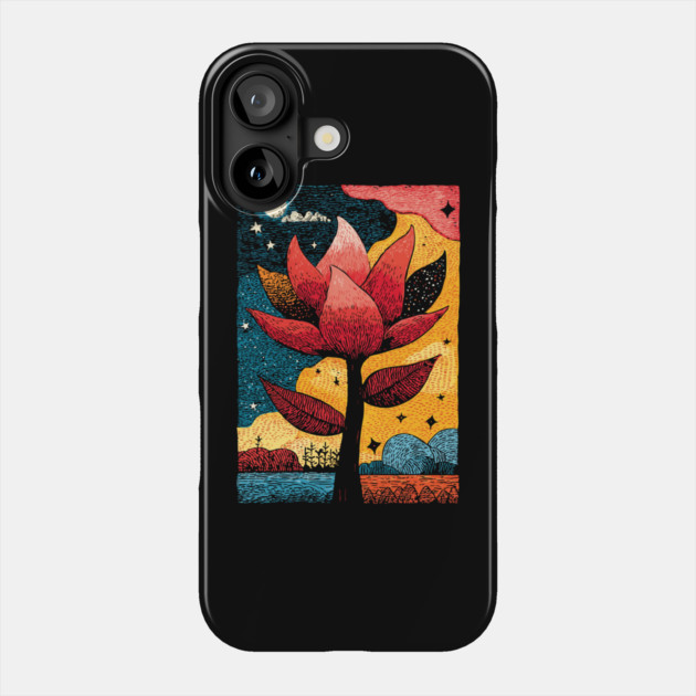 Celestial Bloom | Surreal Botanical Night Garden Phone Case by TuncGK