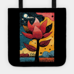 Celestial Bloom | Surreal Botanical Night Garden Tote