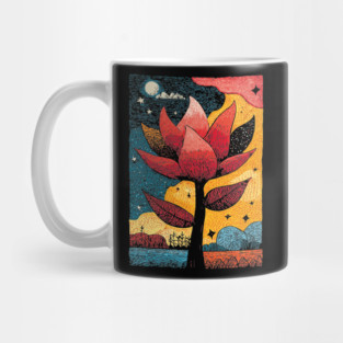 Celestial Bloom | Surreal Botanical Night Garden Mug