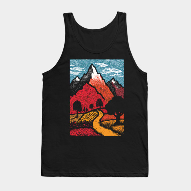 The Adventure Begins | Winding Road to the Mountains Tank Top by TuncGK