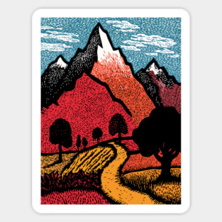 The Adventure Begins | Winding Road to the Mountains Sticker