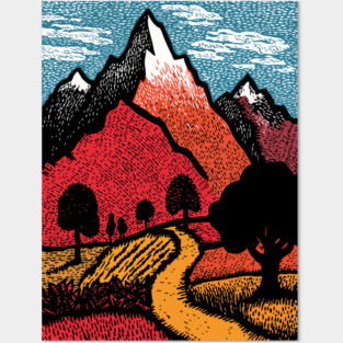 The Adventure Begins | Winding Road to the Mountains Posters and Art