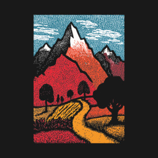 The Adventure Begins | Winding Road to the Mountains T-Shirt