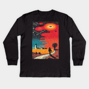 Finding the Way | Lighthouse of Spiritual Guidance Kids Long Sleeve T-Shirt