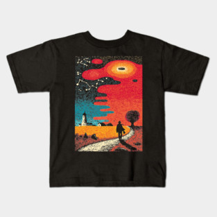 Finding the Way | Lighthouse of Spiritual Guidance Kids T-Shirt